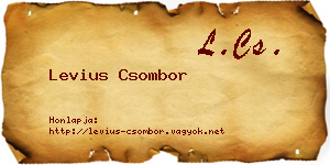 Levius Csombor névjegykártya